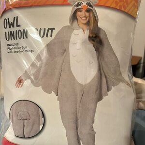 Women's Cozy Owl Costume with Wings - Gray